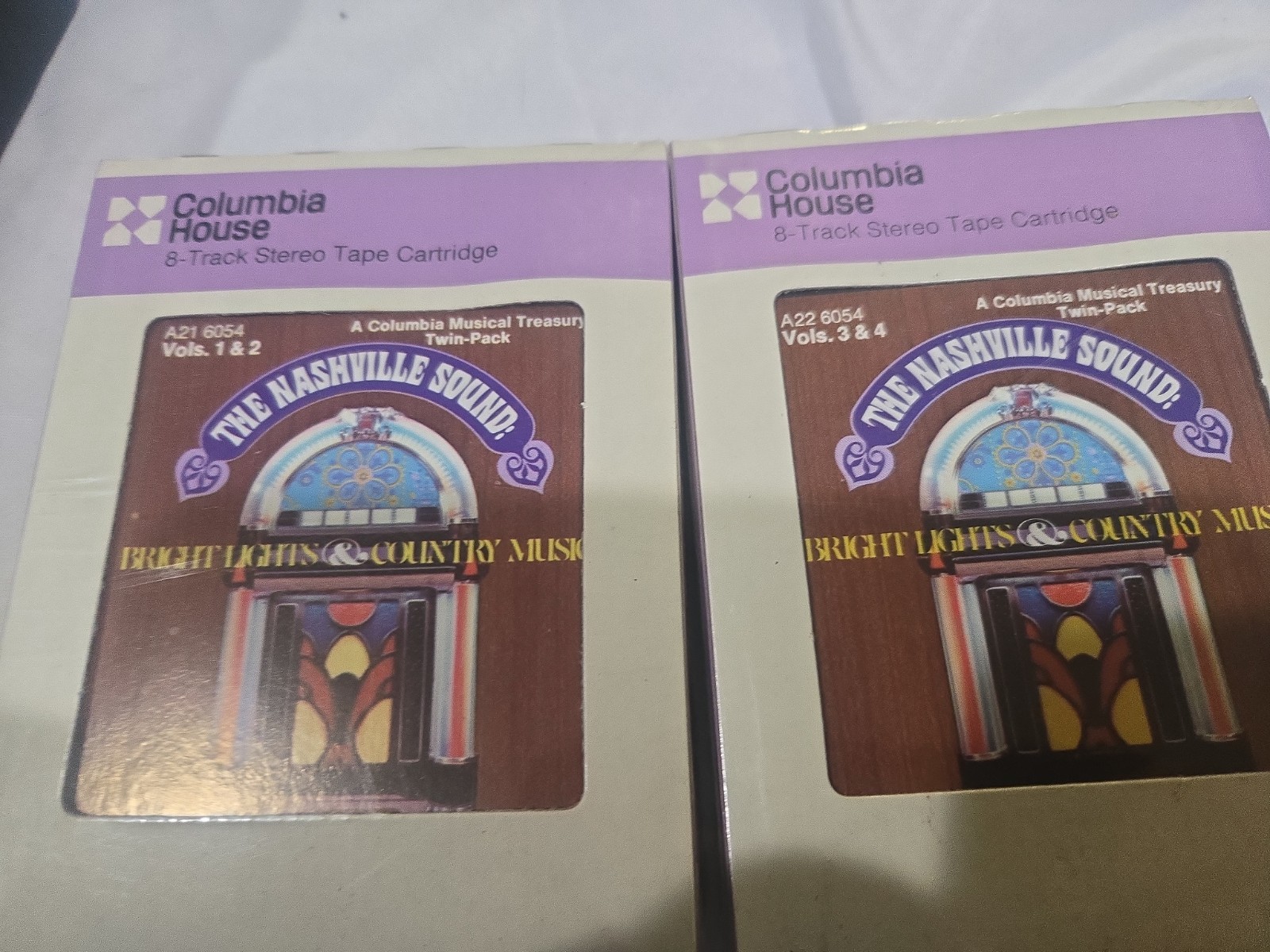 Vintage Sealed Columbia House Nashville Sound 8-Track Twin Pack Vol 1-4 Country