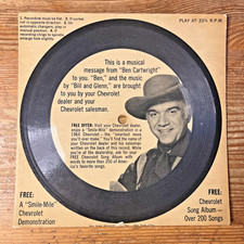 1964 Ben Cartwright Smile-Mile Chevrolet Dealer Promo Record Lorne Greene Ad picture