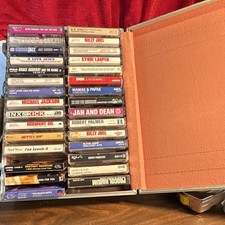 Cassette Tapes And Case 30 Tapes All Classic Rock Case Made In USA Good Conditio picture