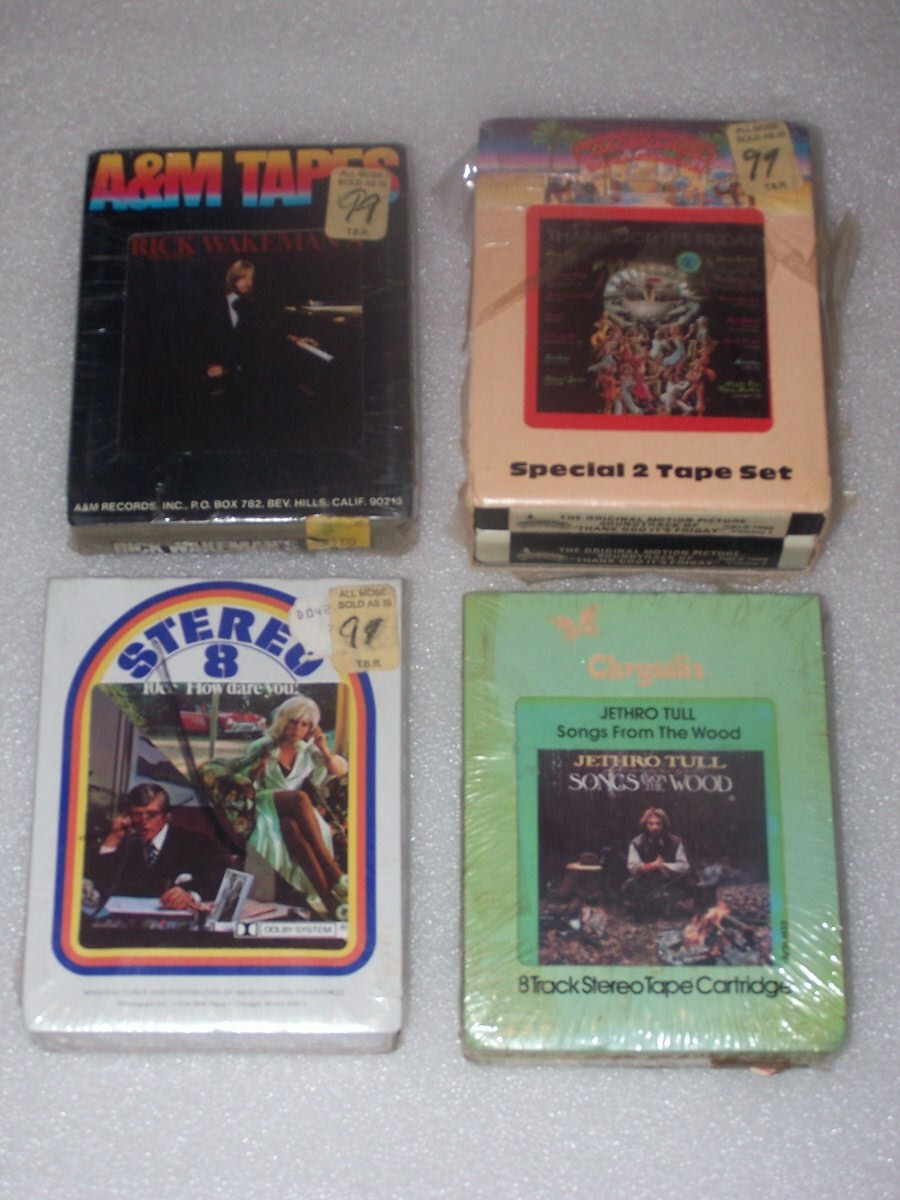 Lot of  5 Sealed 8-Track Tape Tull 10cc Wakeman Thank God It\'s Friday Rock Disco