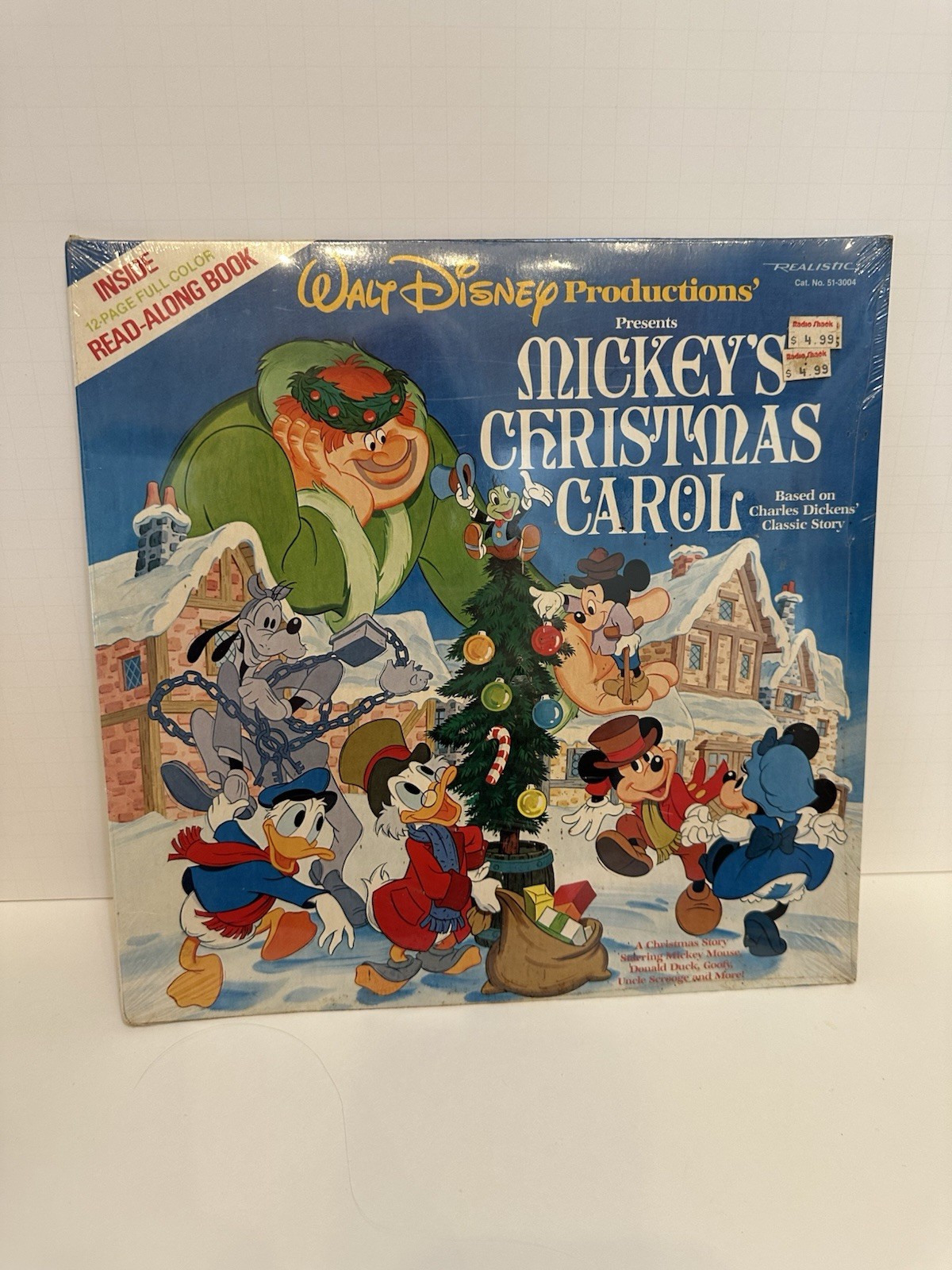 VTG Record Vinyl MIckey's CHRISTMAS CAROL '82 DISNEY Sealed Dickens BOOK READ