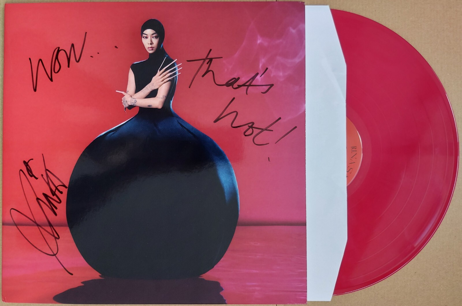 Rina Sawayama Hold The Girl PERSONALLY SIGNED Red Vinyl - \'Wow... that\'s hot\'