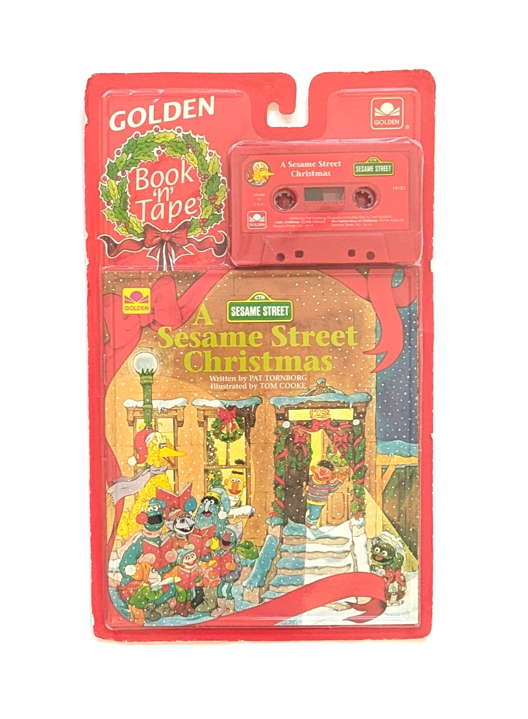 New Vintage 1992 Golden Book n' Tape A Sesame Street Christmas Book + Tape NIP