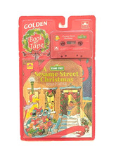 New Vintage 1992 Golden Book n' Tape A Sesame Street Christmas Book + Tape NIP picture