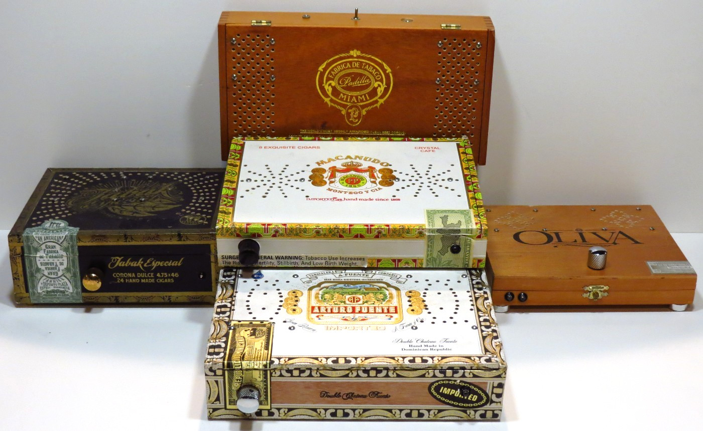 Cigar Box Guitar Amplifier Speaker Lot Of 5 Music/Gaming Retro Steampunk