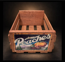 Vintage 1970s Peaches Records & Tapes Wooden LP Crate Music Store Memorabilia picture