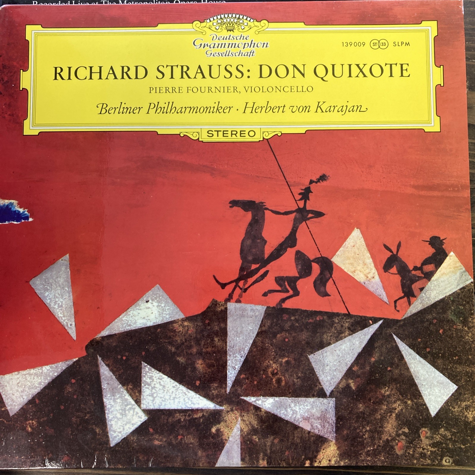 Richard Strauss Don Quixote Karajan Pierre Fournier DGG 139 009 SLPM Tulips LP