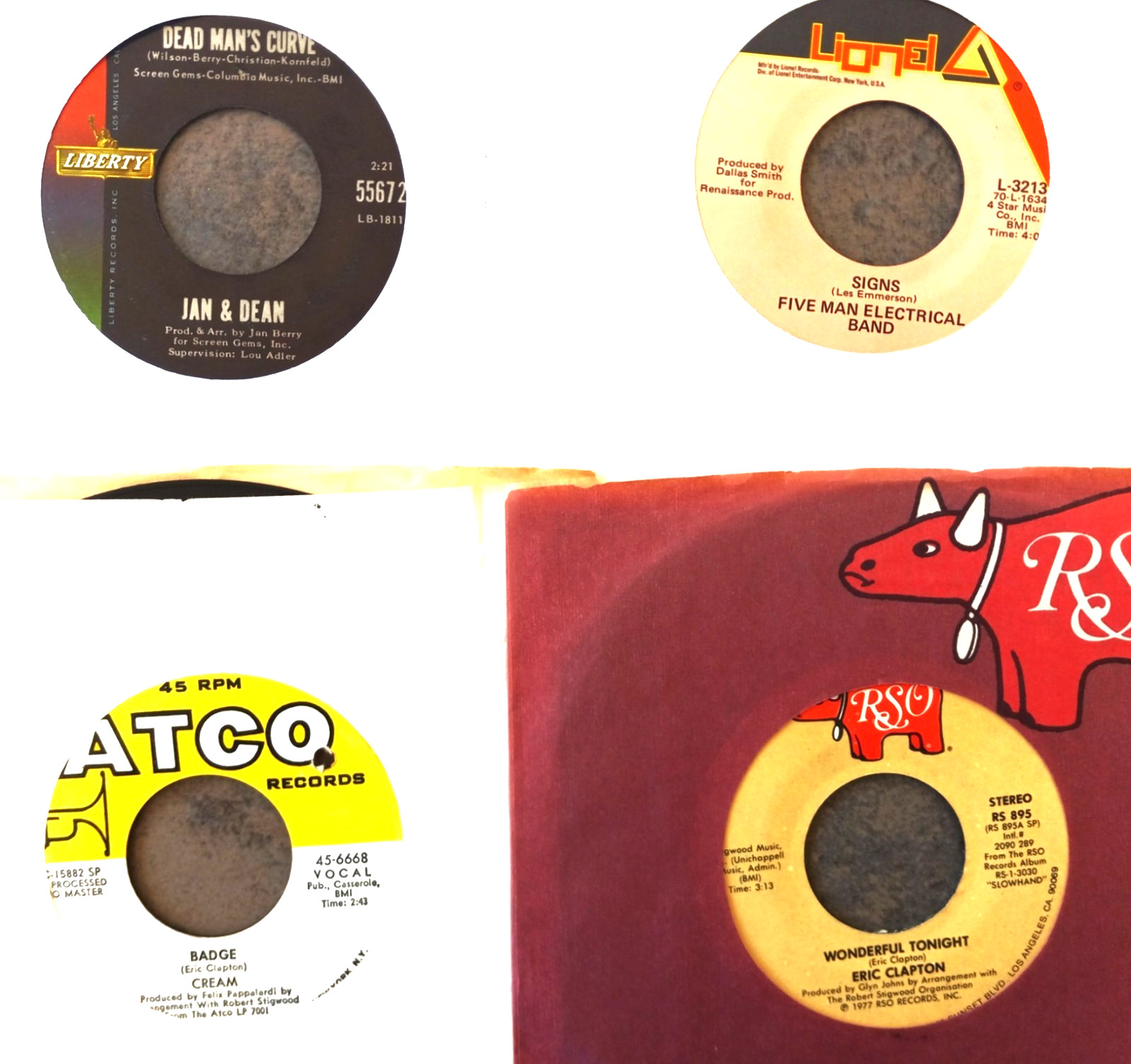 LOT OF 52 VINTAGE 45 RPM RECORDS - LOT #129 -LOOK CLOSELY FOR RARE GEMS