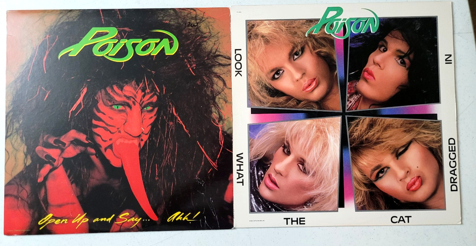 POISON Great Lot Of 2 Lps In great shape.See Info&Photos.First Pressings.