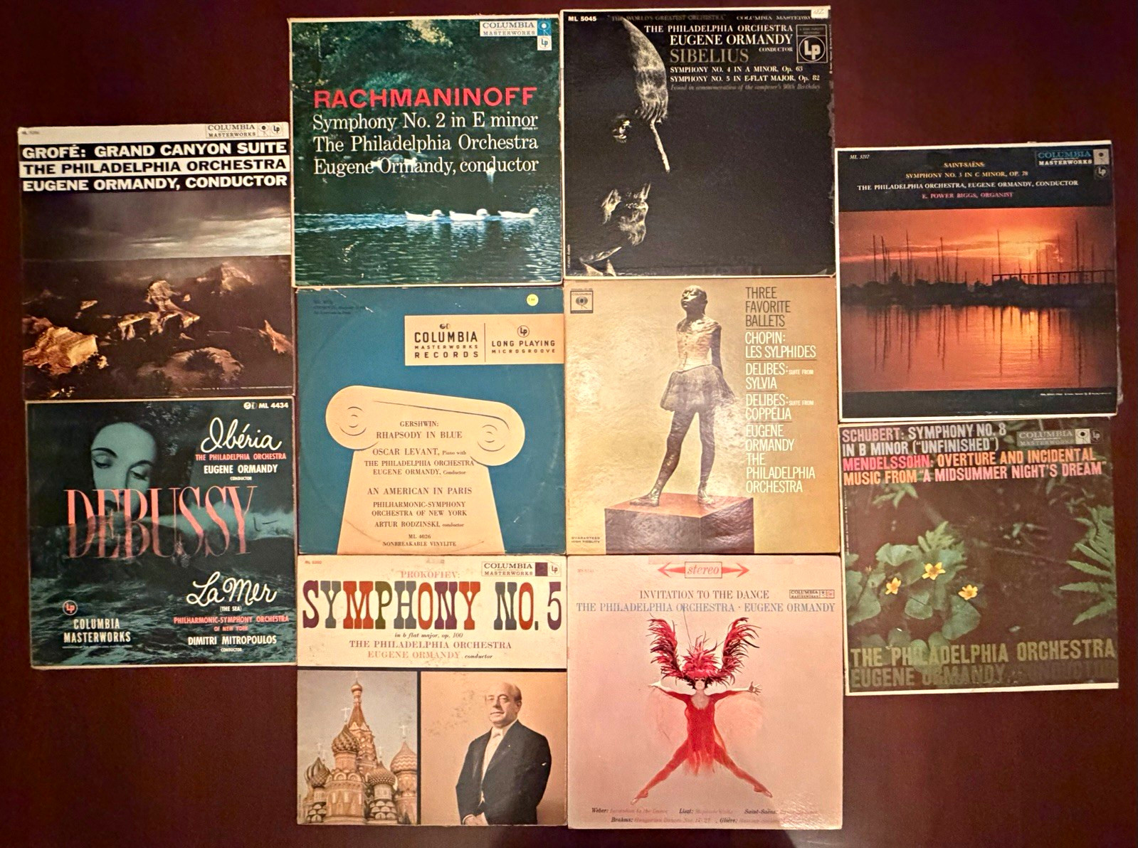 10 LP Columbia Masterworks Ormandy Philadelphia Classical Six Eye VG+ Lot