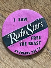RADIO STARS 1977 Vintage Pin Badge Very Rare PUNK New Wave INDIE Better Badges picture