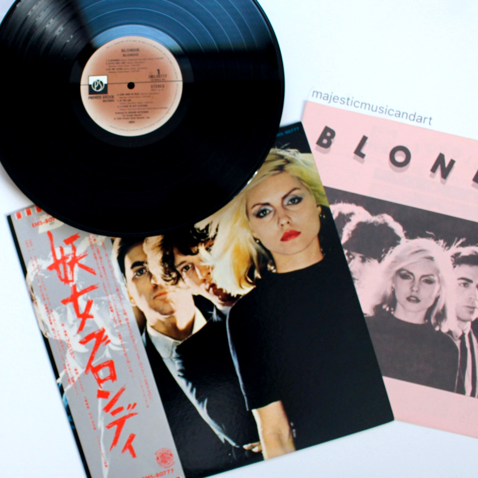 PRISITNE ORIGINAL 1976 PRIVATE STOCK BLONDIE VINYL LP JAPAN OBI PHOTO RARE