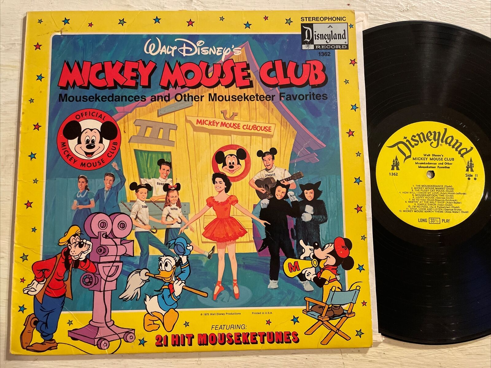 Walt Disney Mickey Mouse Club LP Disneyland Stereo 1975 Annette Jimmie Cubby FR