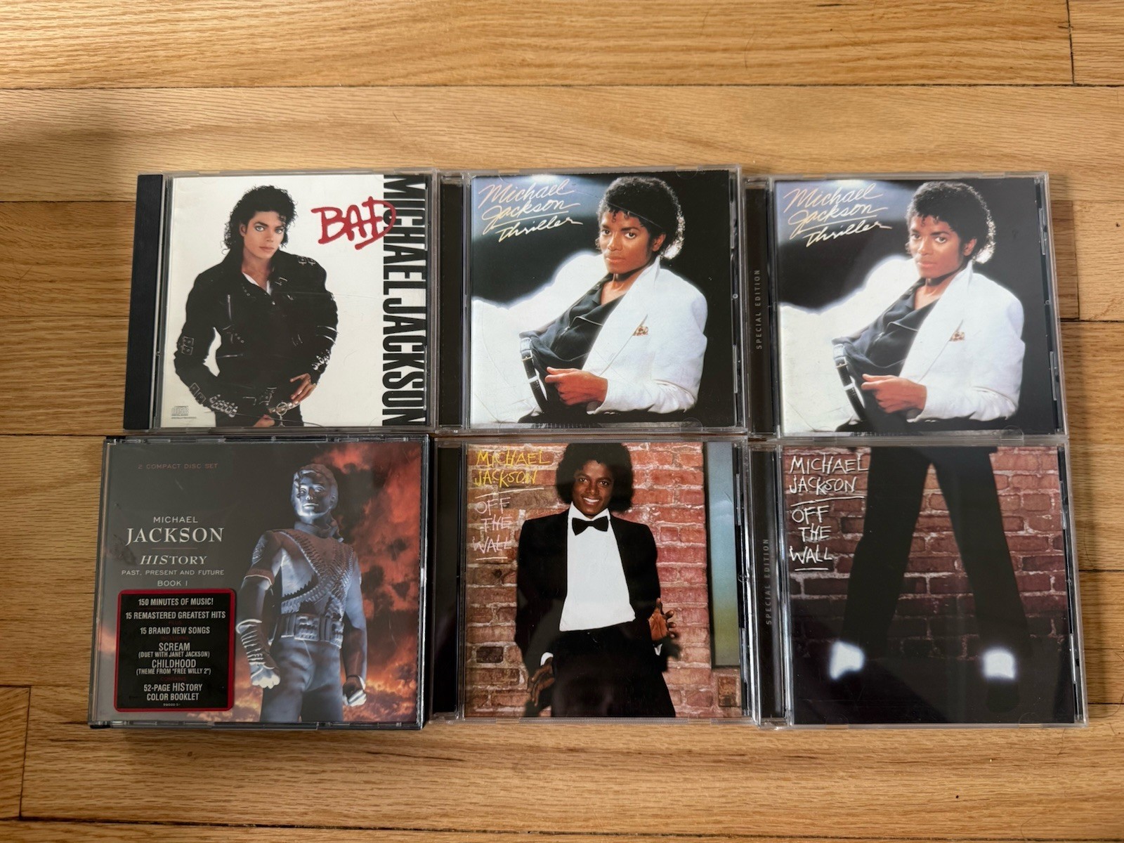 Michael Jackson 7 Disc CD Lot: Thriller + Special Edition, History, Bad Etc.