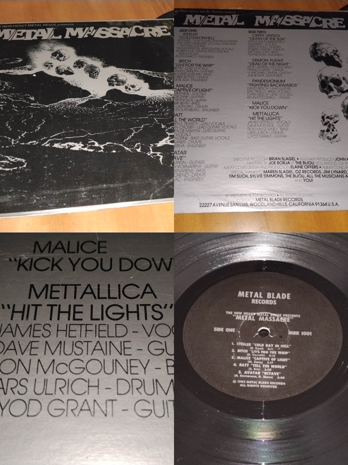 Metal Massacre 1 ULTRA RARE COMPILATION 1st Press Metal Blade Records Metallica