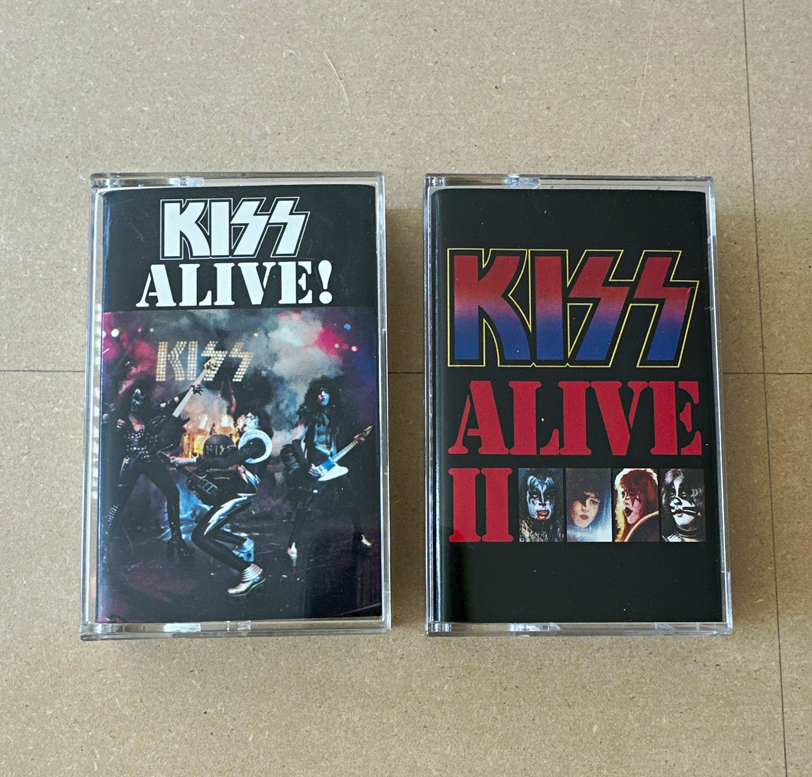KISS Alive 1 & 2  Rare cassette tapes Rock standard jewel case