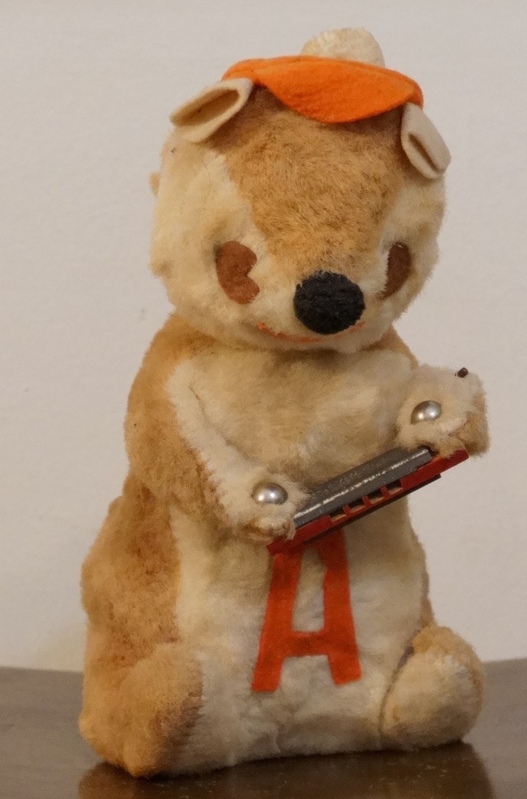 Vintage 60s Alvin and the Chipmunks Harmonica Plush Wind Up Toy - Works (B3)