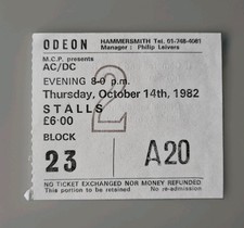 AC/DC - Used Concert Ticket [Hammersmith Odeon, UK] For Those About...Tour 1982 picture